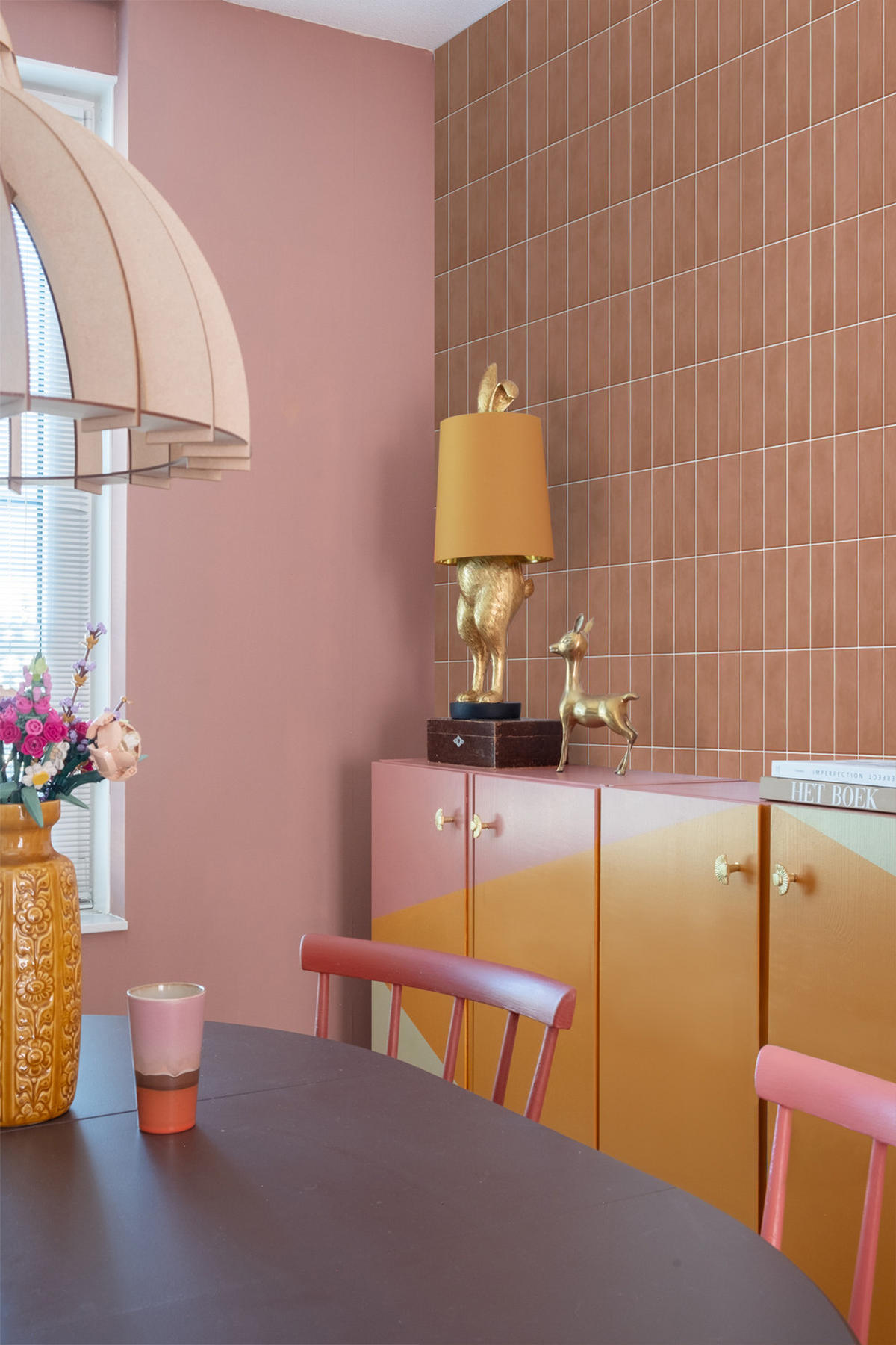 TAPETE Fliesenmuster 50 x 900 cm - Terracotta, Papier (50/900cm) - ESTAhome