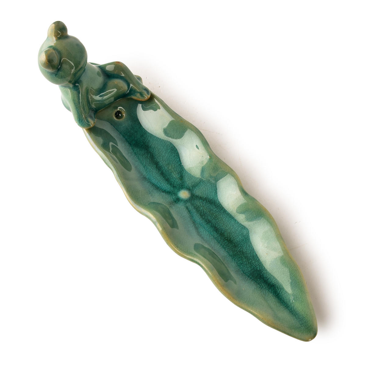 RÄUCHERSTÄBCHENHALTER Frosch 1 Stk Grün/Grau 20x5,5x7,5cm Keramik - Grau/Grün, Keramik (7/5.5/21cm) - Mondex