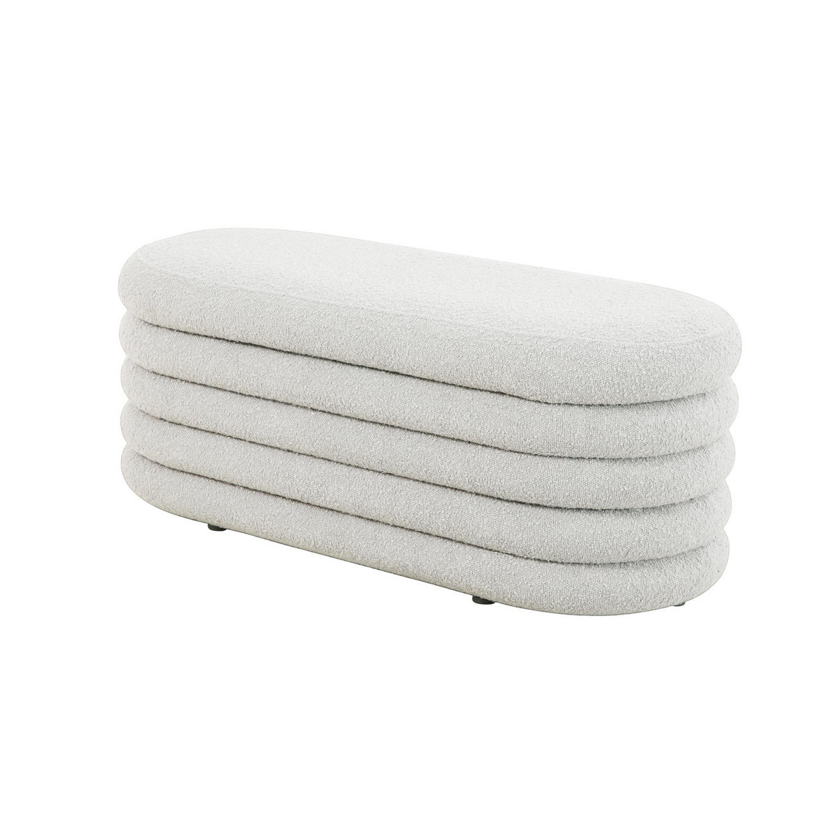 HOCKER BLOSSOM XL mit Aufbewahrung Boucle Weiß - Weiß, Textil (45/42/108cm) - SVITA