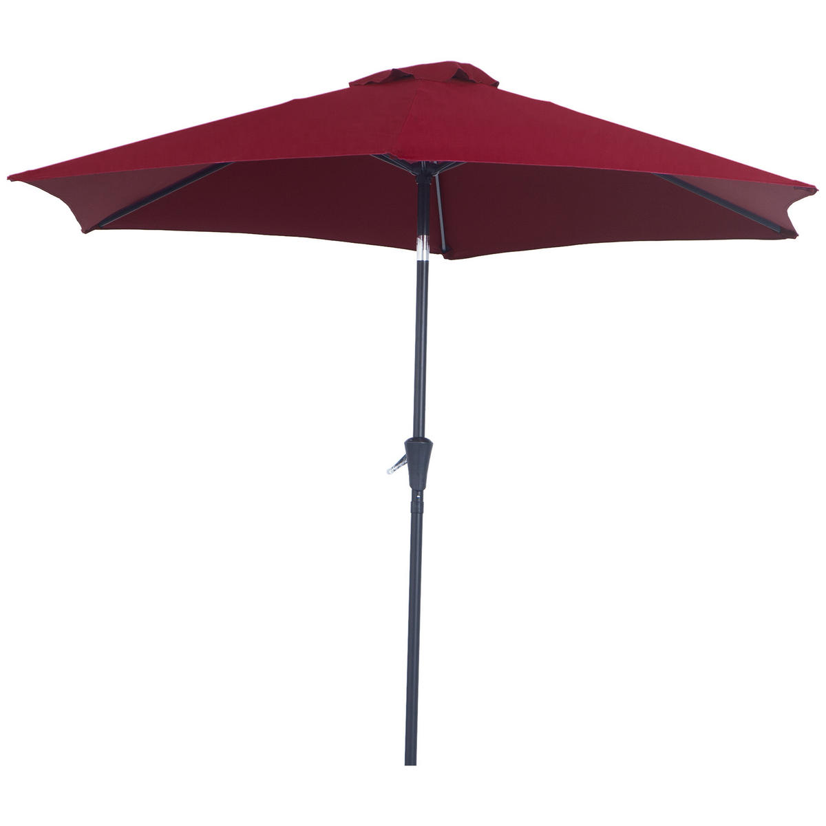 SONNENSCHIRM DE-11367 neigbar, mit Kurbel, Aluminium Weinrot - Weinrot, Metall (260/260cm) - ComfortXL