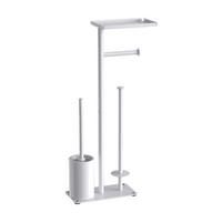 TOILETTENBÜRSTENHALTER – 2-in-1 (Weiß) 24 x 12 x 60 cm - Weiß, Metall (12/60/24cm)