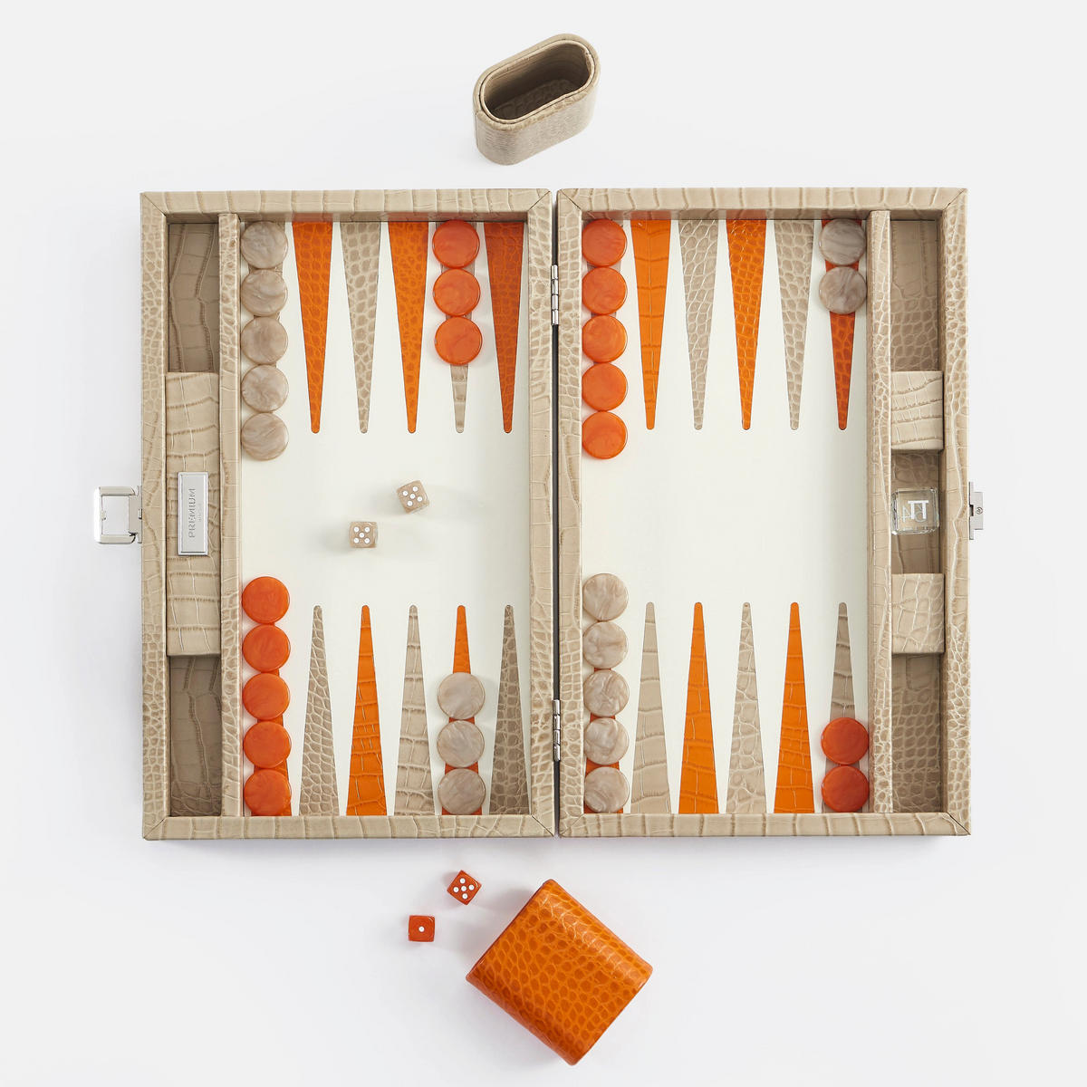 BACKGAMMON – Mittel BACKGAMMON Leder Sandbeige 38cm - Beige, Leder (38/24cm) - Premium Interiors
