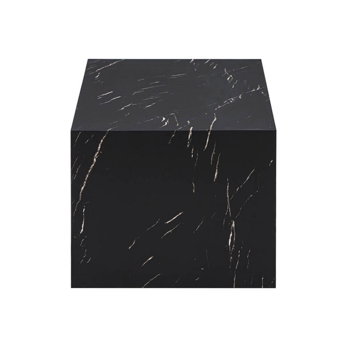 COUCHTISCH Marmor AMIRI L - 95 x 50 cm Schwarz - Schwarz, Holzwerkstoff/Textil (50/95/40cm) - Home Deluxe