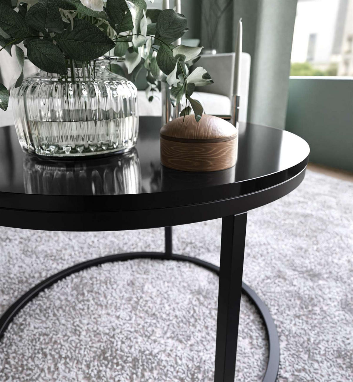 COUCHTISCH CIRI Hochglanz - Schwarz, Holzwerkstoff (60/60/42cm) - Lookway