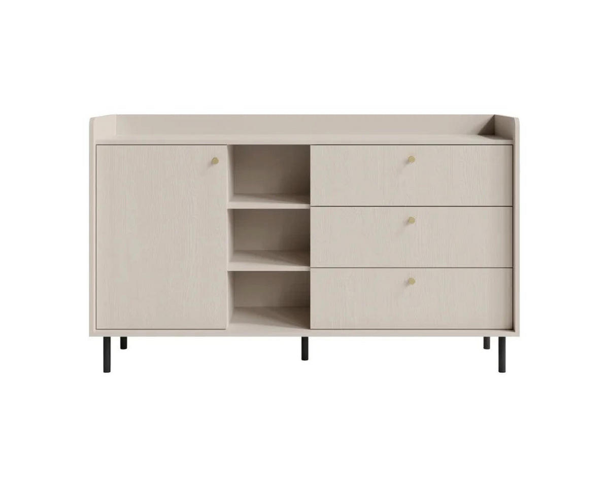 WOHNZIMMER Set – GRANDE System – Beige - Beige, Holzwerkstoff (153.5/91/42cm) - hi-markt