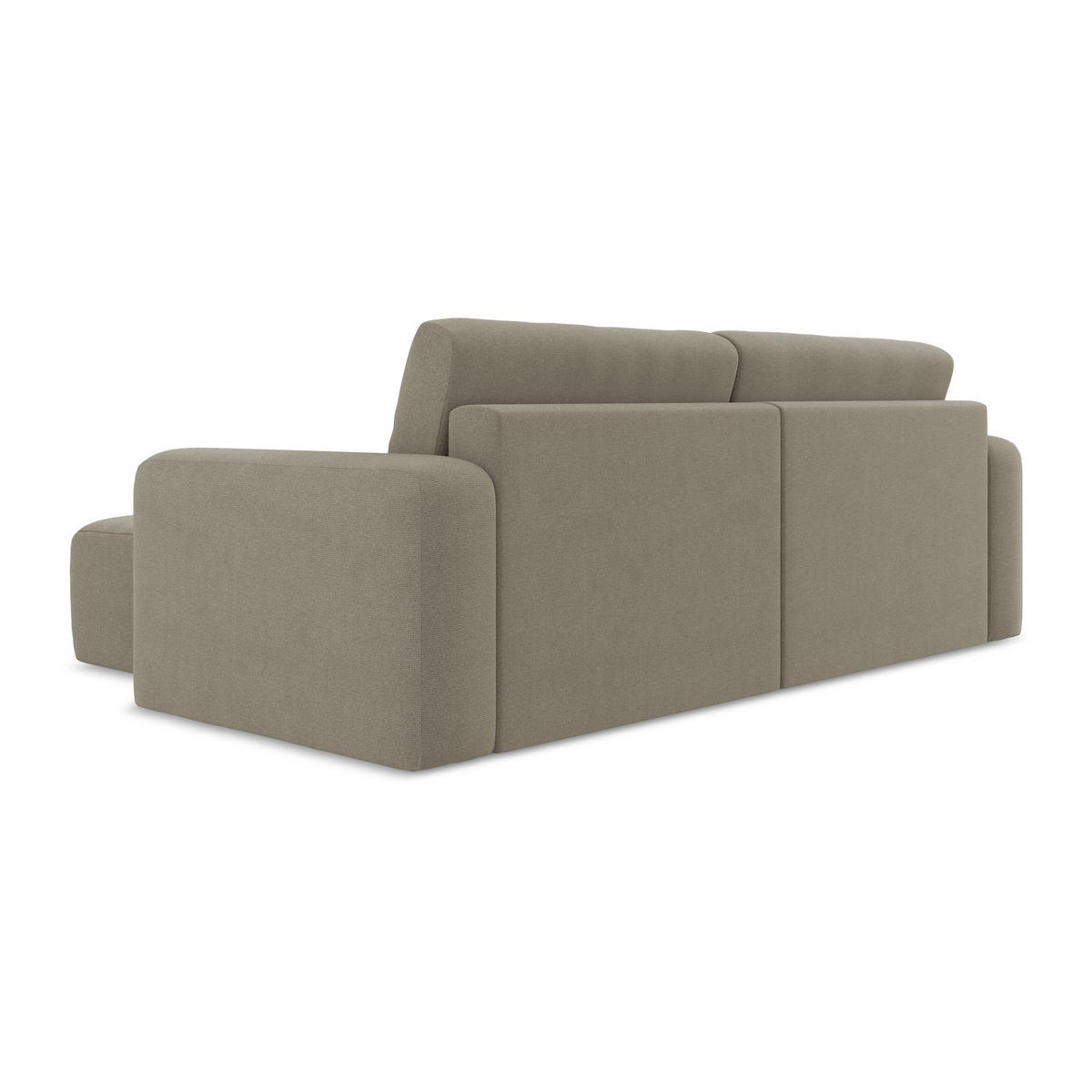 ECKSOFA mit Schlaffunktion rechts Strukturstoff Stoff Beige - Beige/Schwarz, Kunststoff/Textil (244/149cm) - LaMiaSofa