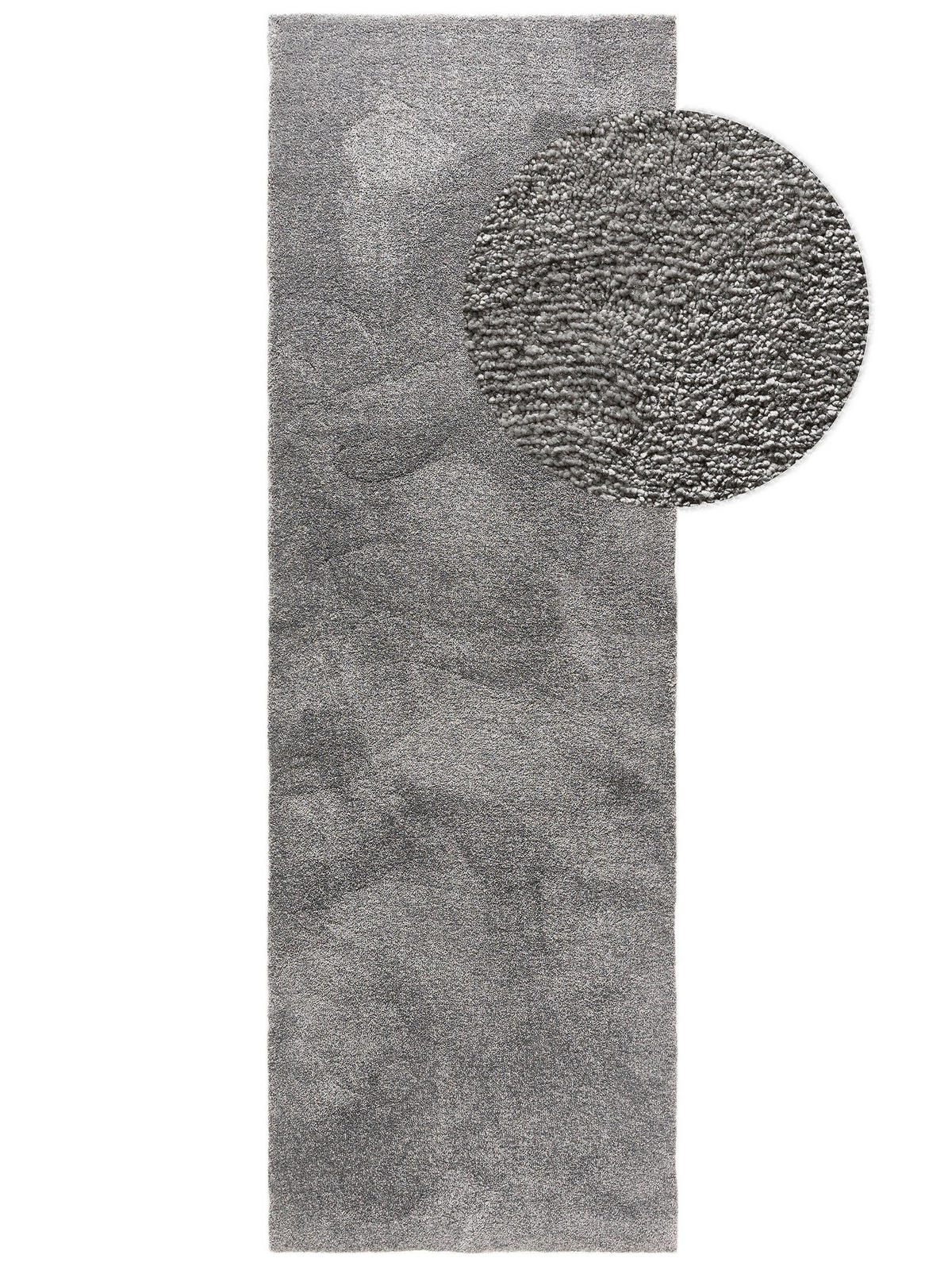 HOCHFLORTEPPICH Melvin waschbar 70/200 cm - Hellgrau, Kunststoff (70/200cm) - benuta Nest