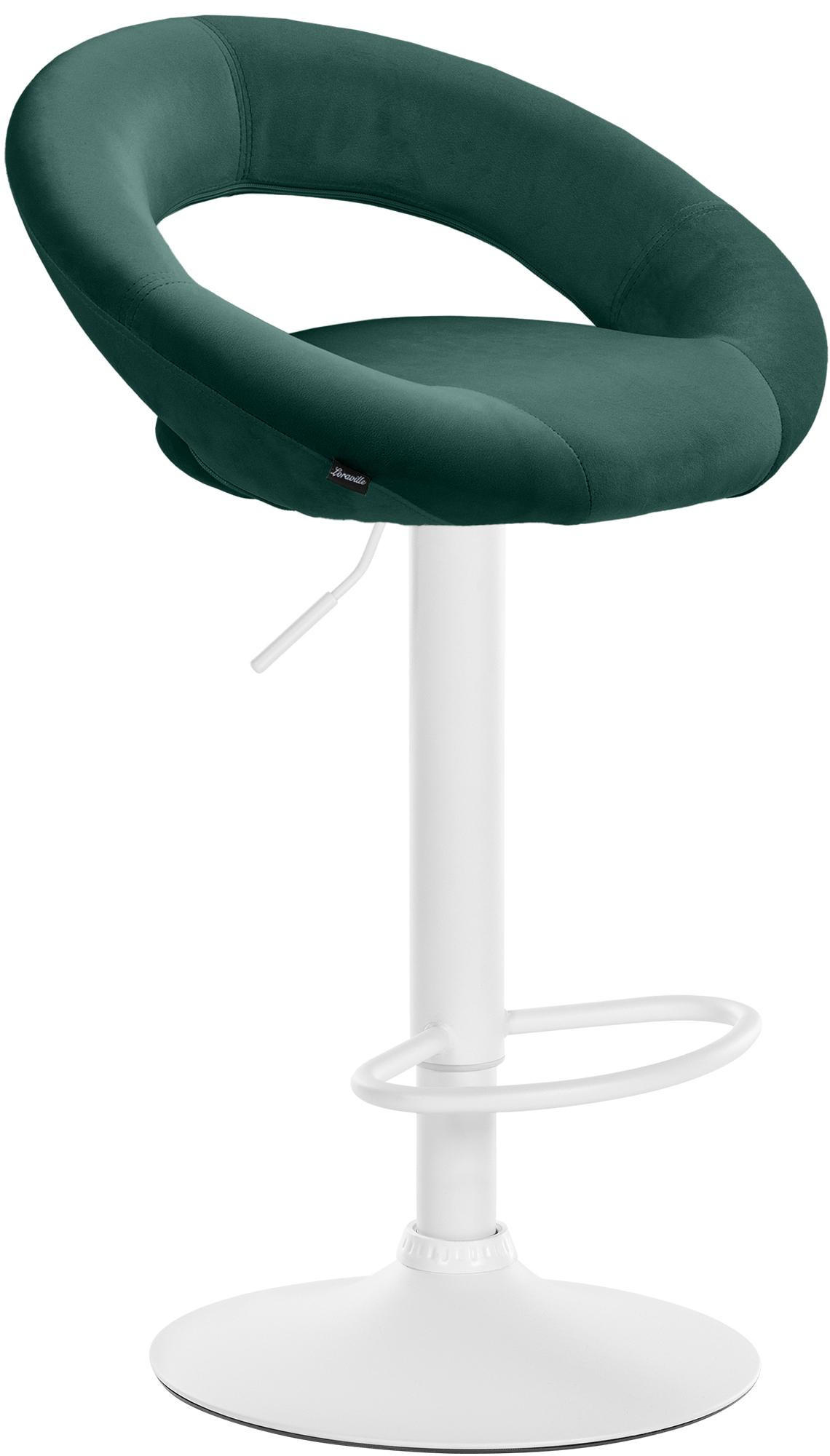 BARHOCKER Samt grün - Weiß/Grün, Textil/Metall (53/80/47cm) - CLP