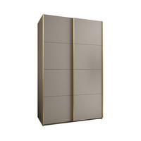 SCHWEBETÜRENSCHRANK 245,5/160/64 2-türig - Kaschmir/Goldfarben, Holz/Metall (160/245/64cm) - Abiks Möbel