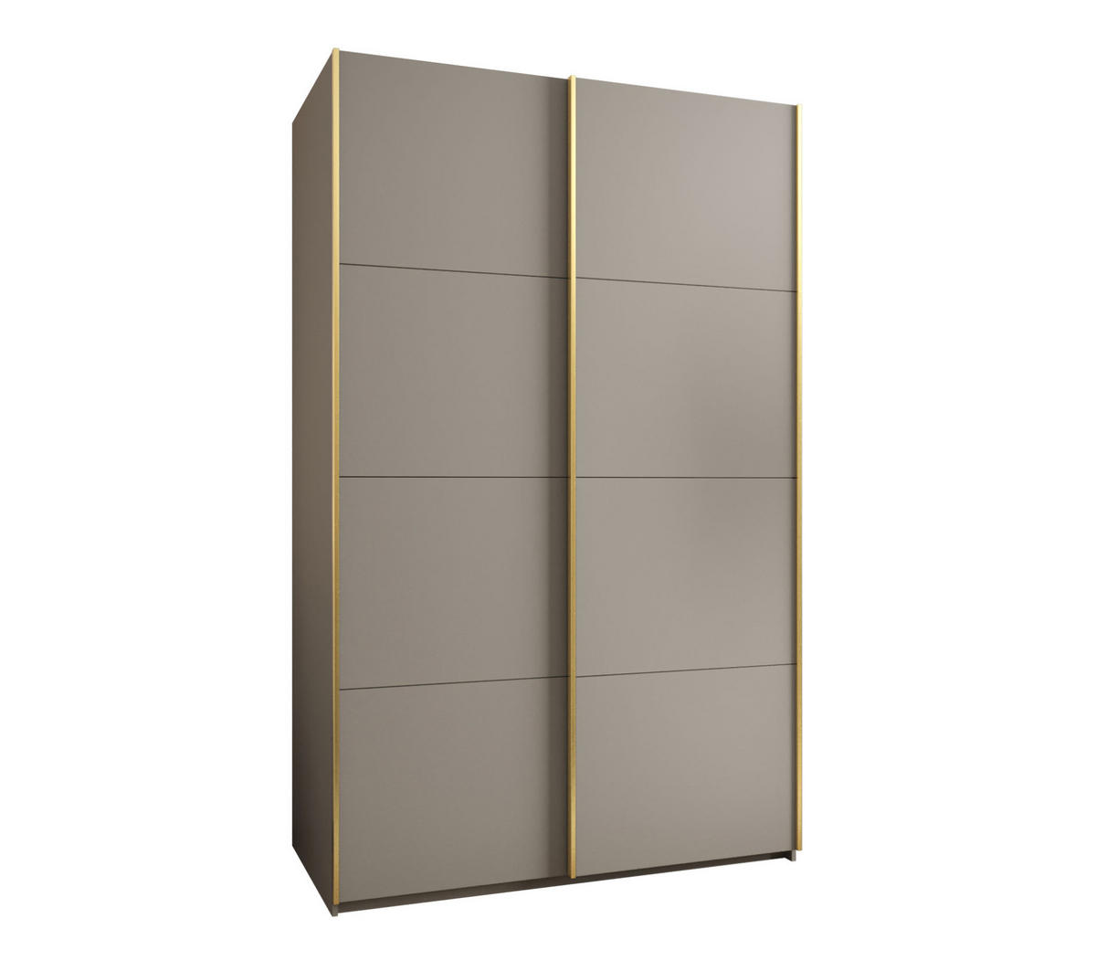 SCHWEBETÜRENSCHRANK 245,5/160/64 2-türig - Kaschmir/Goldfarben, Holz/Metall (160/245/64cm) - Abiks Möbel