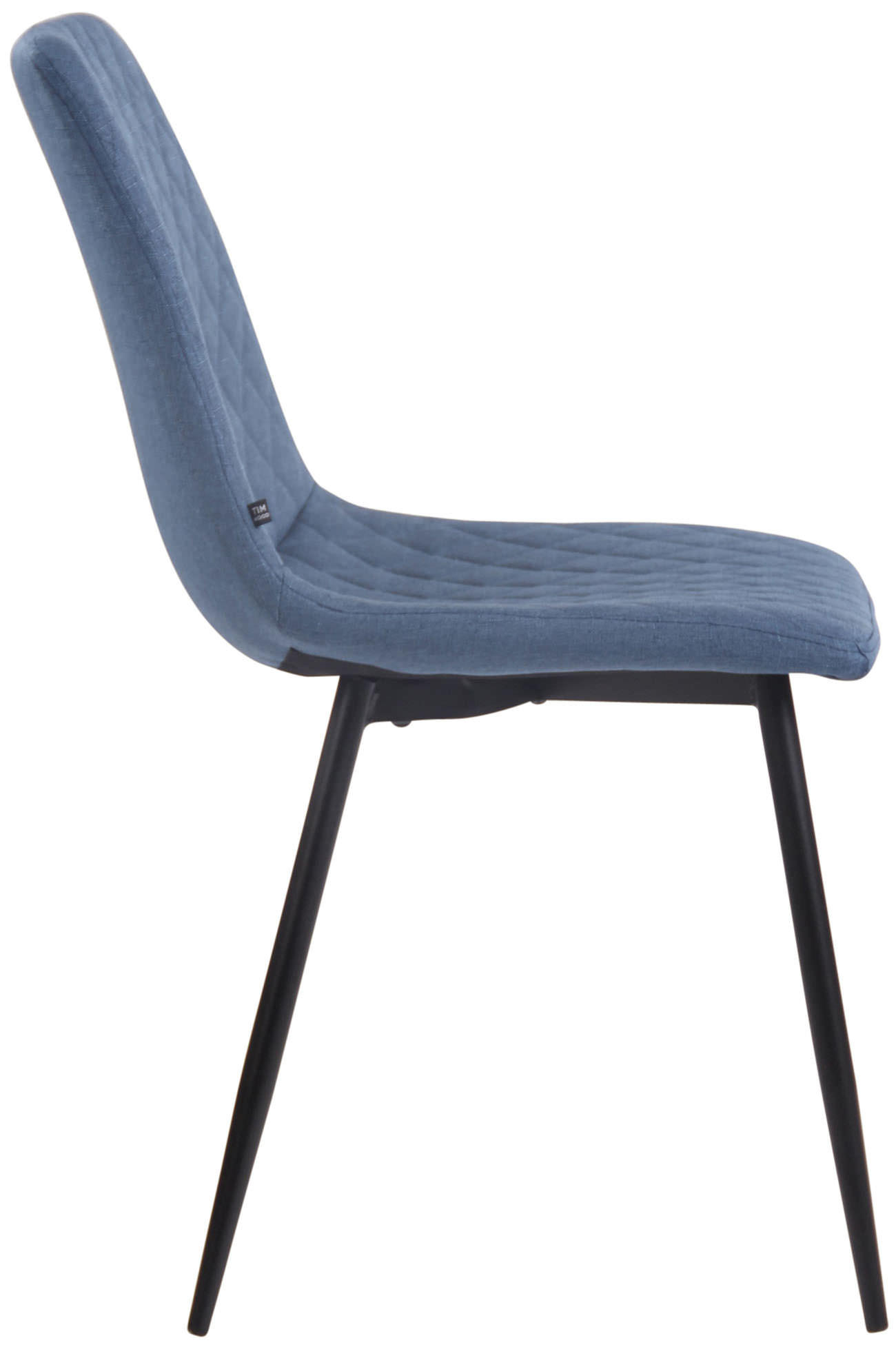 STUHL 4er Set Stoff blau - Blau/Schwarz, Textil/Metall (45/83/57cm) - CLP