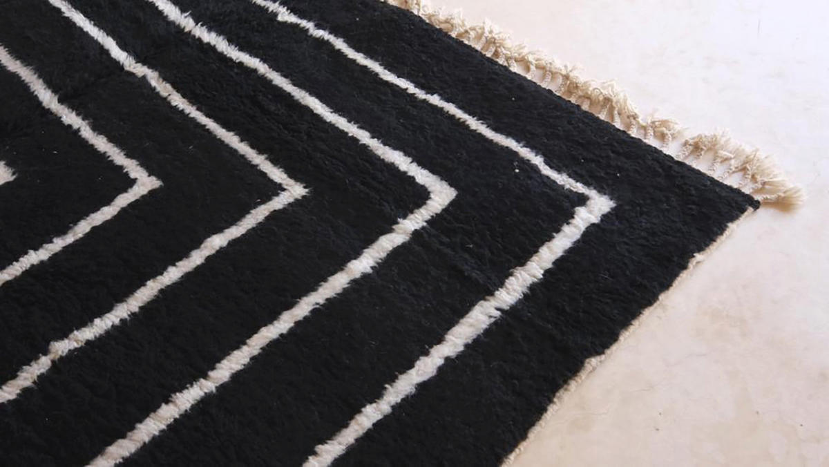 BERBERTEPPICH aus Marokko aus reiner Wolle 200x 300 cm - Schwarz, Naturmaterialien (200/300cm) - AFK Living