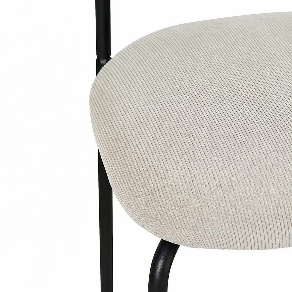 BARHOCKER 2er-Set Olivia skandinavischen aus beigem Cord - Beige/Schwarz, Textil/Metall (46/95.5/52.5cm) - Sicaan