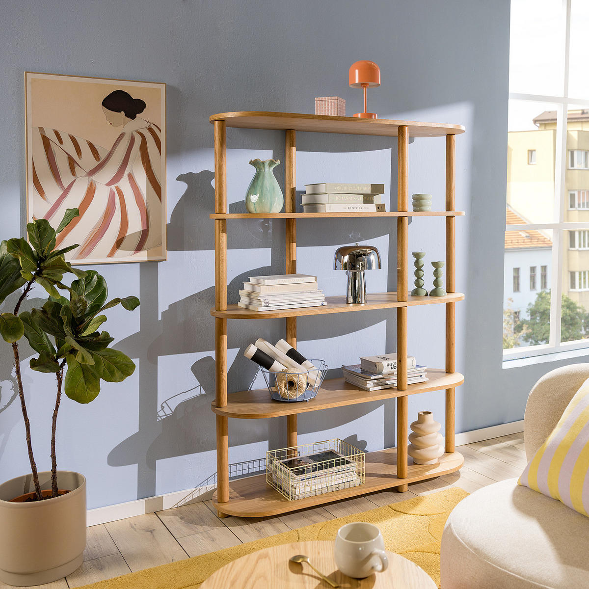 REGAL - Massivholz - Eichefarben, Eichenholz/Holz (117/157/38cm) - home24