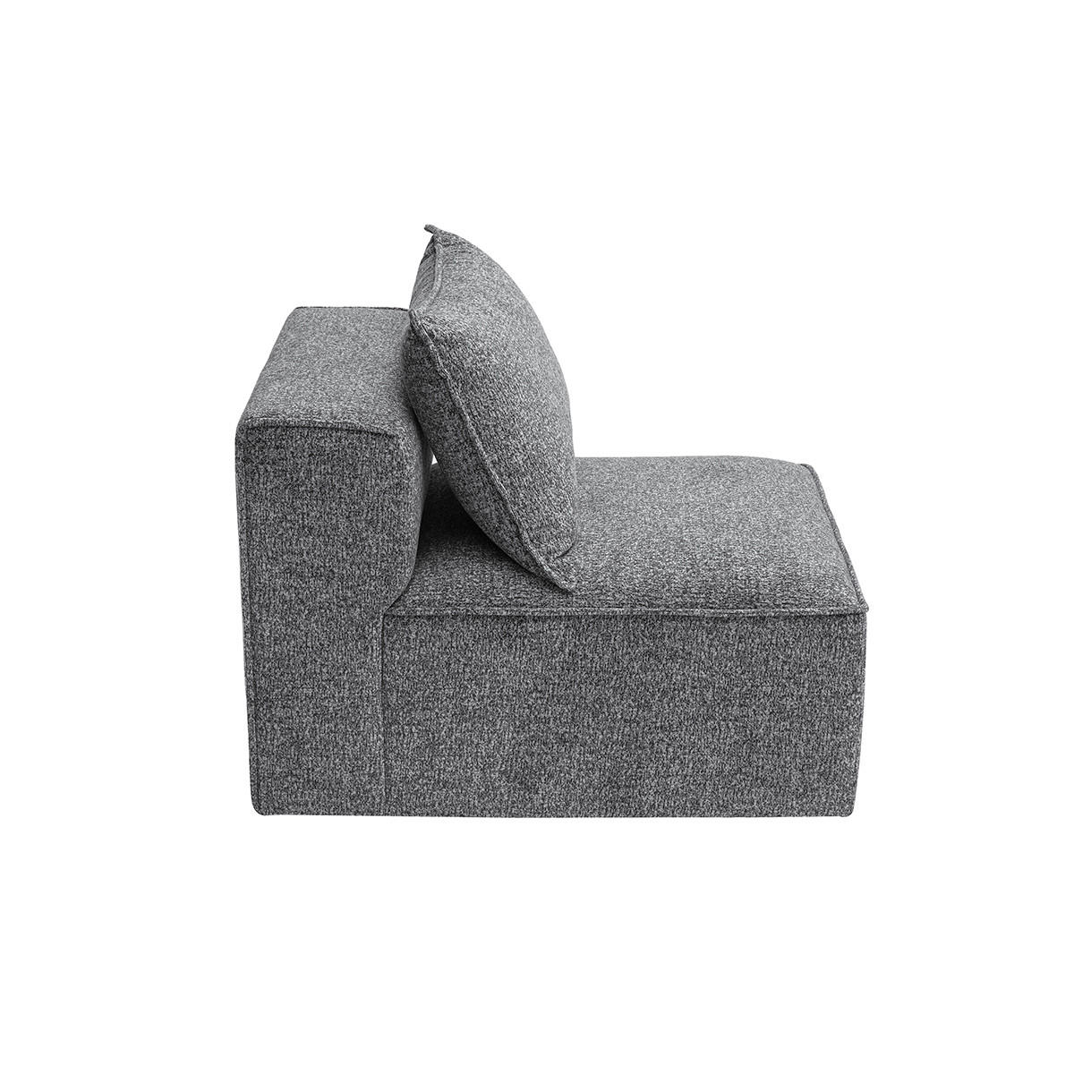 ECKMODUL Sofa Dunkelgrau Meliert Rechts KERRY - Dunkelgrau, Textil (89.5/64/70.5cm) - Miliboo