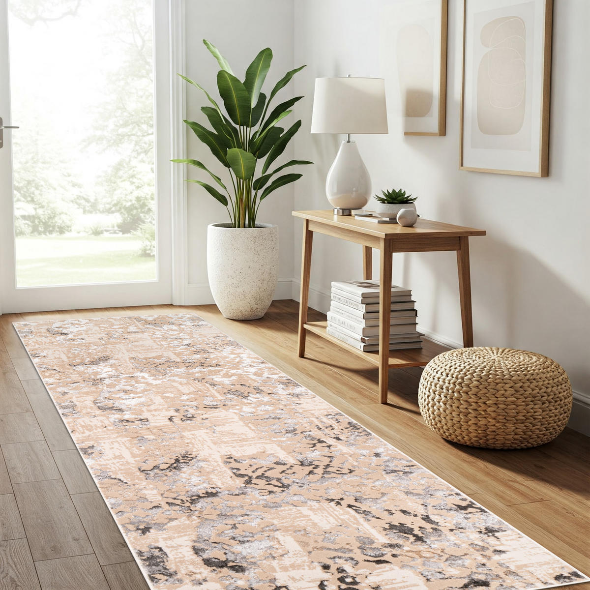 TEPPICHLÄUFER CRYSTAL beige abstrakt 120/250 cm - Beige, Textil (120/250cm) - Tapiso