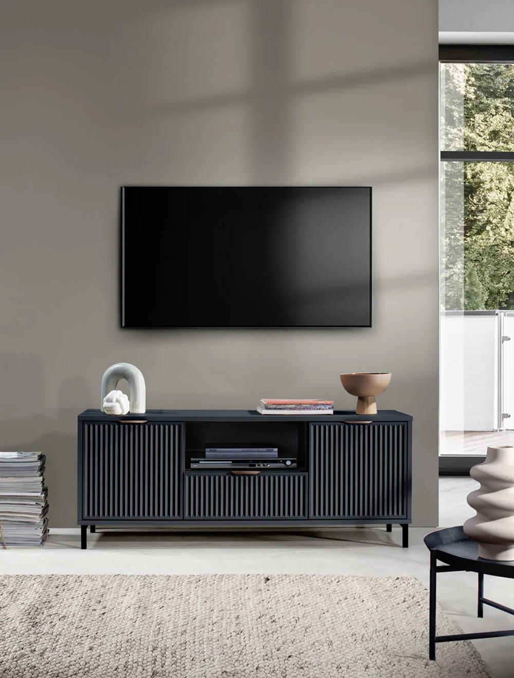 TV-SCHRANK LINKA STYLES LS-03 - Dunkelblau, Holzwerkstoff (135/56/41cm) - Meblini