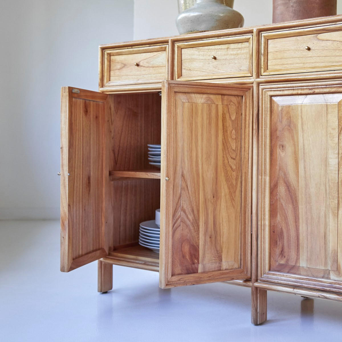 SIDEBOARD Alex Natur aus Helles Mindiholz - Naturfarben, Holz (120/85/41cm) - Tikamoon