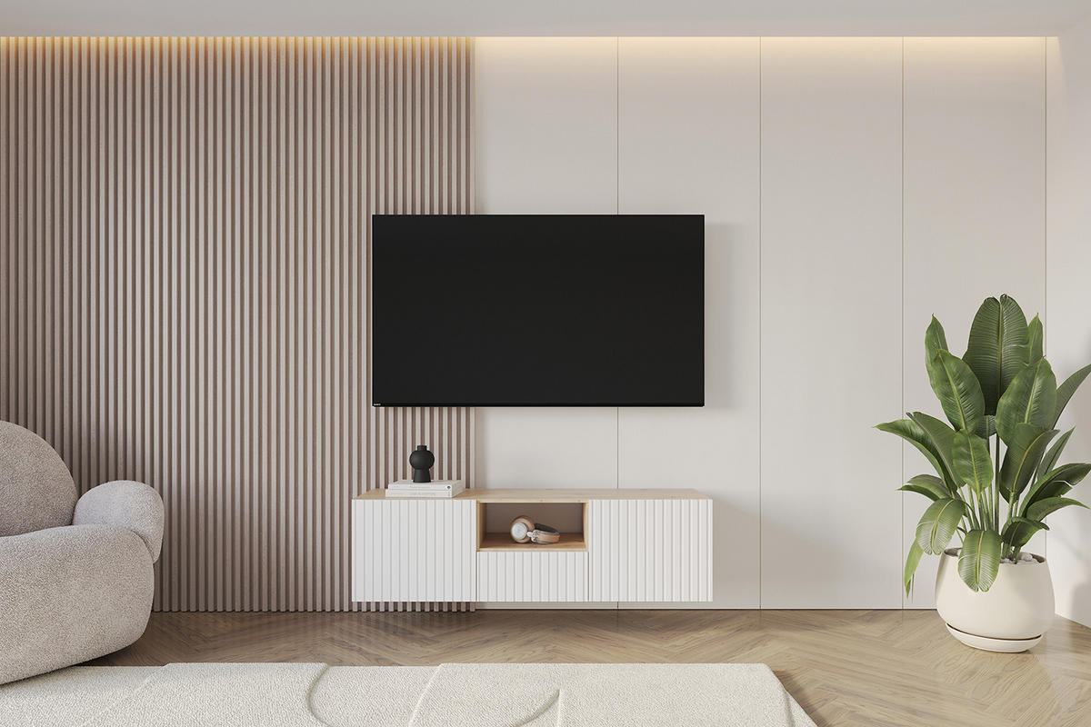 LOWBOARD KITO-W 140x40x41 cm - Artisan / Weiß - Weiß, Holzwerkstoff (140/40/41cm) - ALTDECOR