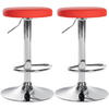 BARHOCKER 2er Set Lederlook rot - Rot, Textil/Metall (38.5/60/38.5cm) - CLP
