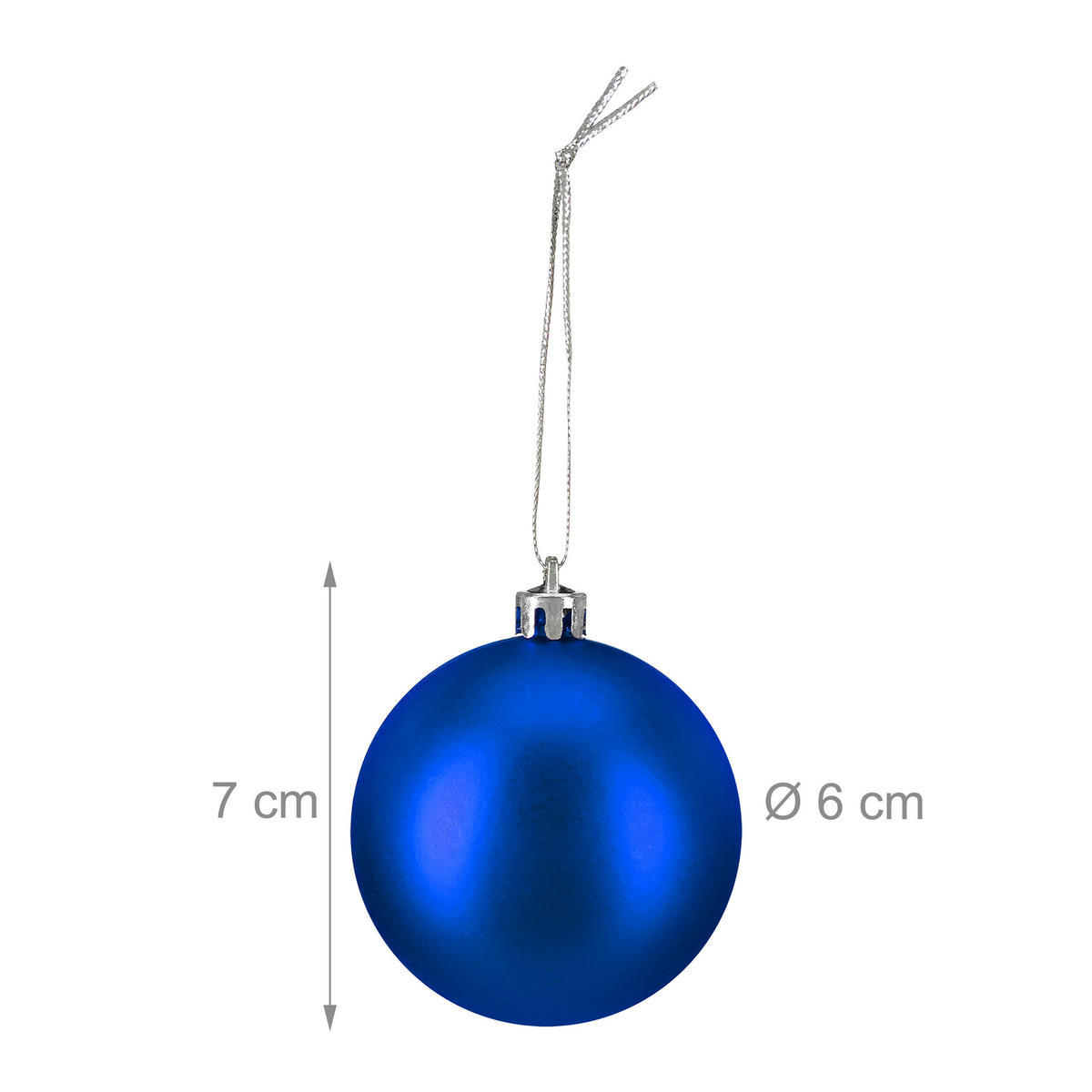 100XWEIHNACHTSKUGELN - Blau, Kunststoff (6/7/6cm) - Relaxdays