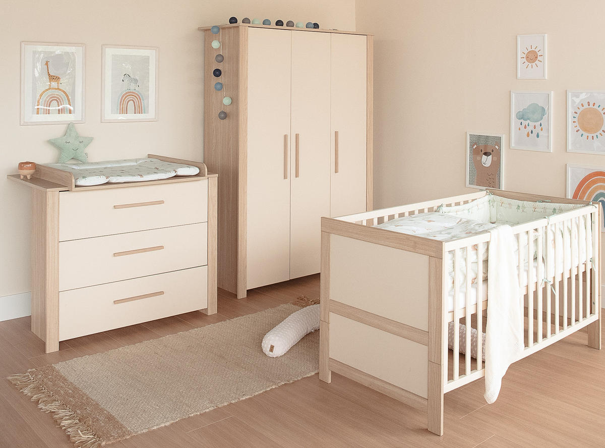 BABYZIMMER-SET Momo 3-teilig - Kaschmir, Holz/Holzwerkstoff (118/190/52cm) - Roba