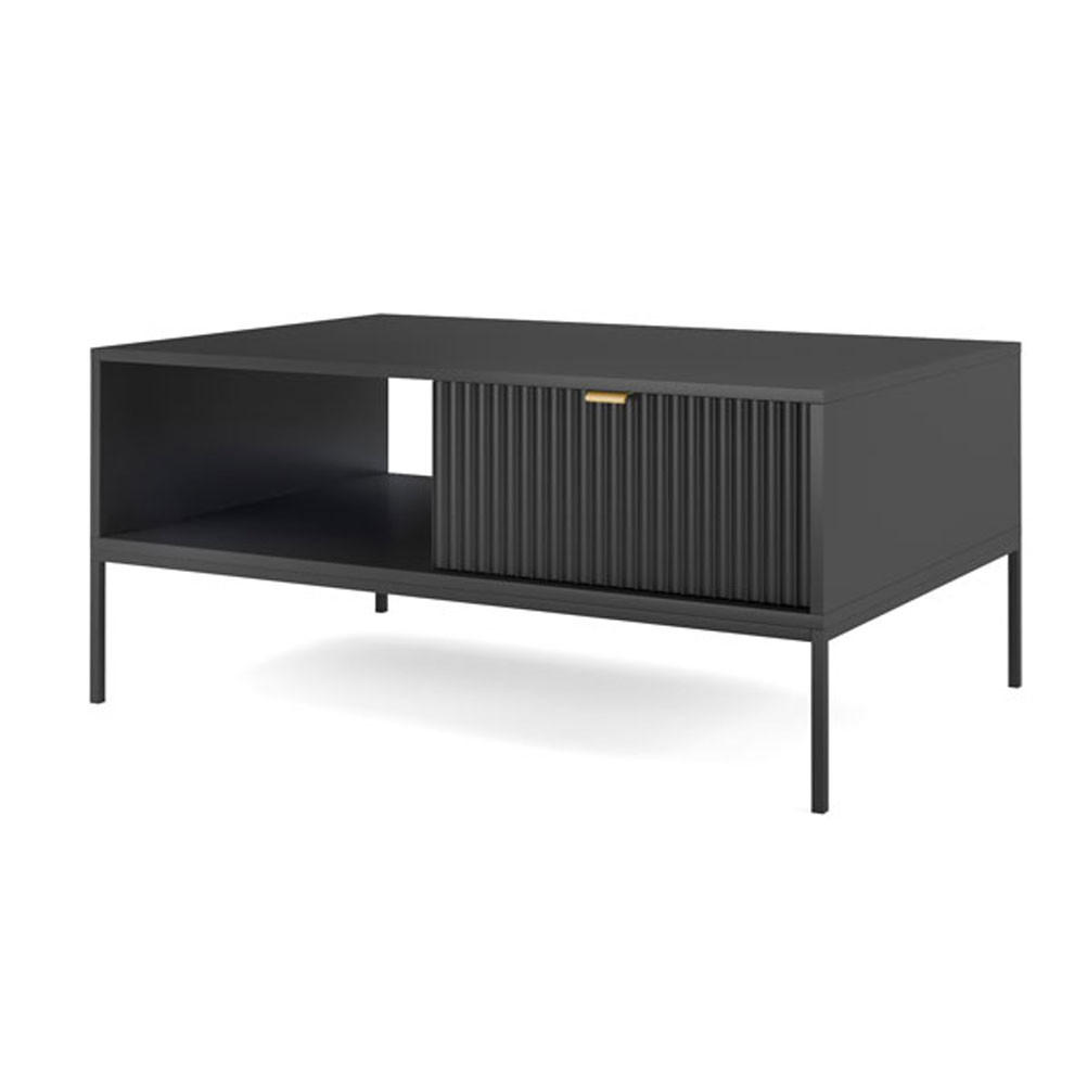 COUCHTISCH Nova Schwarz / Schwarz 104 / 68 / 46cm - Schwarz, Holz/Holzwerkstoff (68/104/46cm) - Feldmann-Wohnen