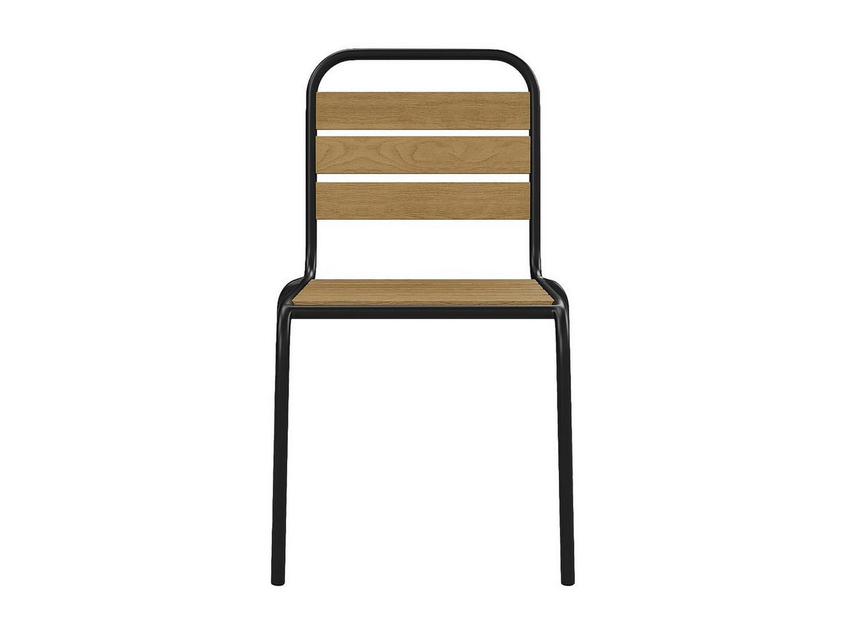 2-TEILIGES Gartenstuhl-Set - 51 x 59,5 cm - Metall - Schwarz - Lylios - Schwarz, Metall (51/80/59.5cm) - Vente-Unique
