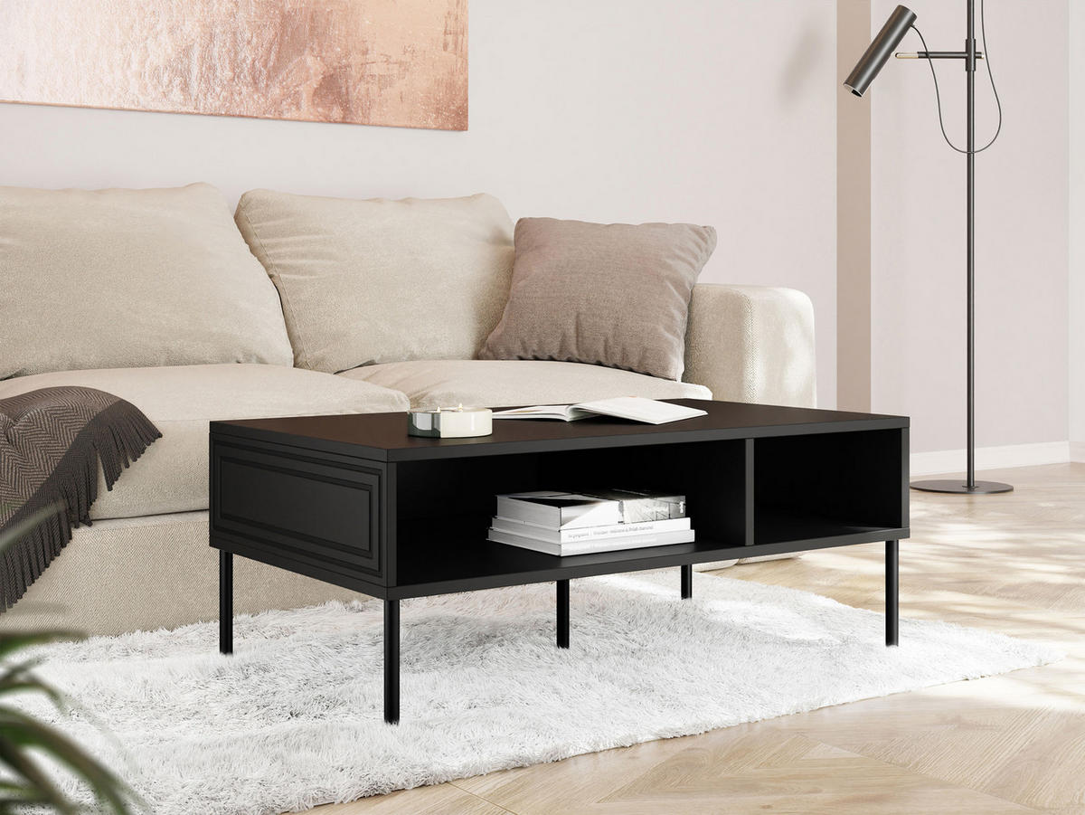 COUCHTISCH Palazzo Bis - Schwarz, Holzwerkstoff/Metall (60/110/40cm) - MIRJAN24
