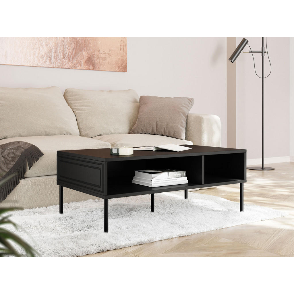 Thumbnail - Mirjan24 Couchtisch, Schwarz, Holzwerkstoff, Rechteckig, 110x40x60 cm, Wohnzimmer, Wohnzimmertische, Couchtische