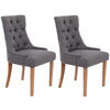 ESSZIMMERSTUHL Aboli, 2er Set Stoff, antik-hell Dunkelgrau - Hellbraun/Dunkelgrau, Holz/Textil (55/92/58cm) - TPFLiving