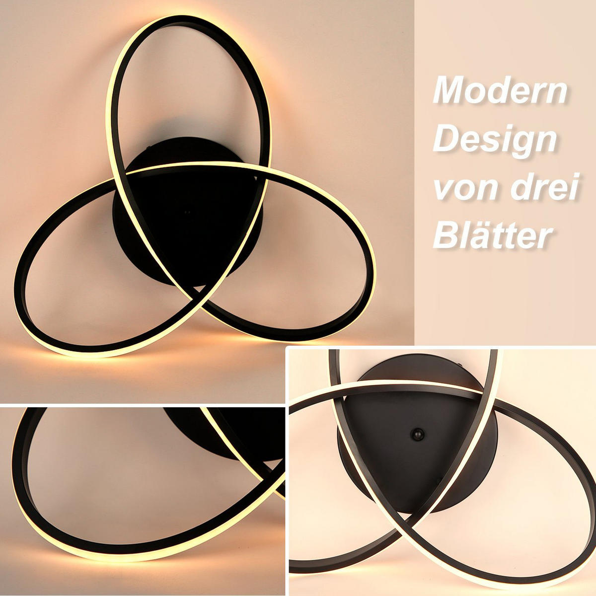 LED-DECKENLEUCHTE Weydenwacht 14/18/40 cm - Schwarz, Metall (40/14/18cm) - ZMH