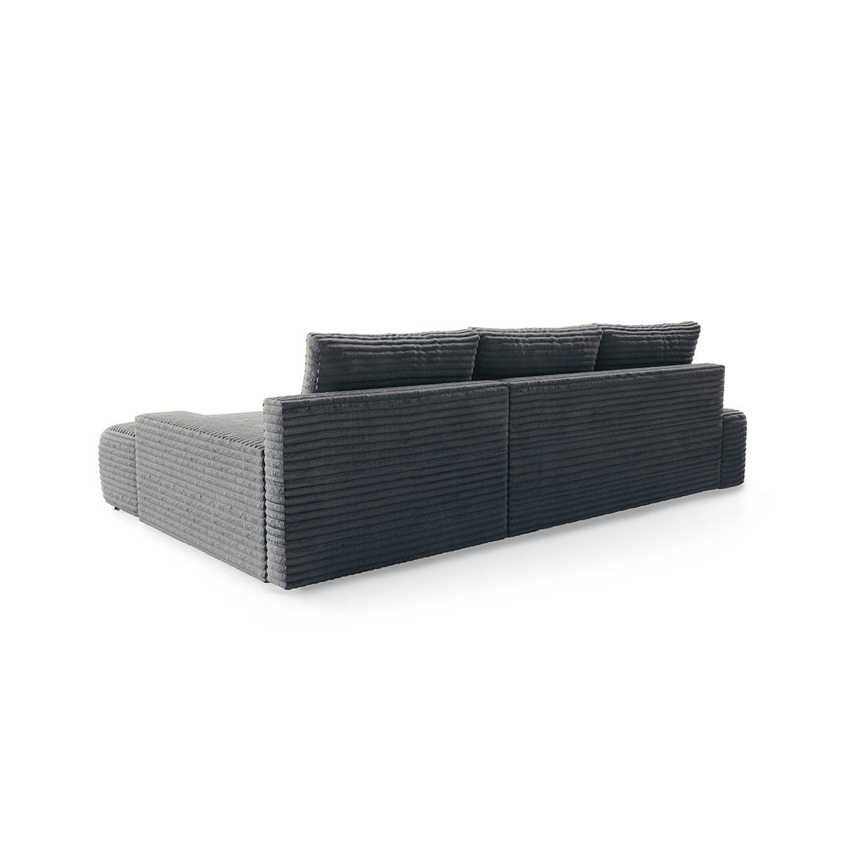 ECKSOFA Ivana 3 Sitzplätze Dunkelgrau - Grau, Holz (265/172cm) - Petits-meubles