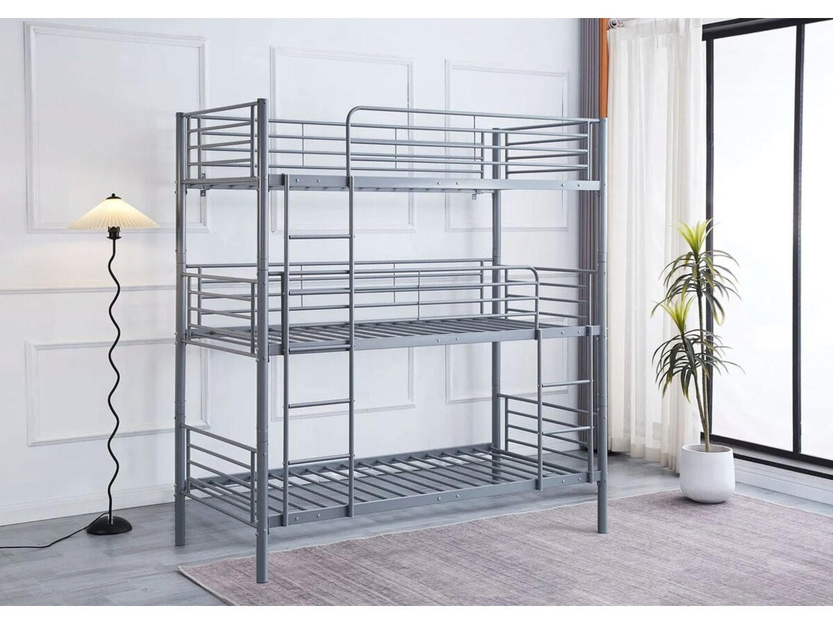 ETAGENBETT havin Grau - Grau, Metall (190/90cm) - Habitat Garten