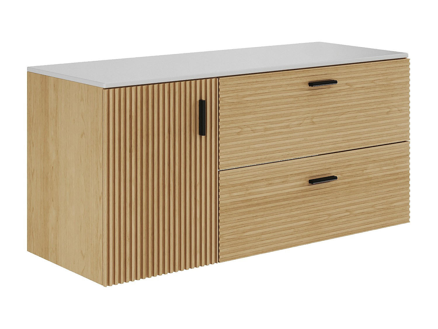 WASCHBECKENUNTERSCHRANK - 120 cm x 46 cm - holz - naturfarben hell Sarone - Naturfarben, Holz (120/55/46cm) - Vente-Unique