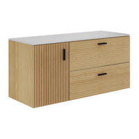 WASCHBECKENUNTERSCHRANK - 120 cm x 46 cm - holz - naturfarben hell Sarone - Naturfarben, Holz (120/55/46cm) - Vente-Unique