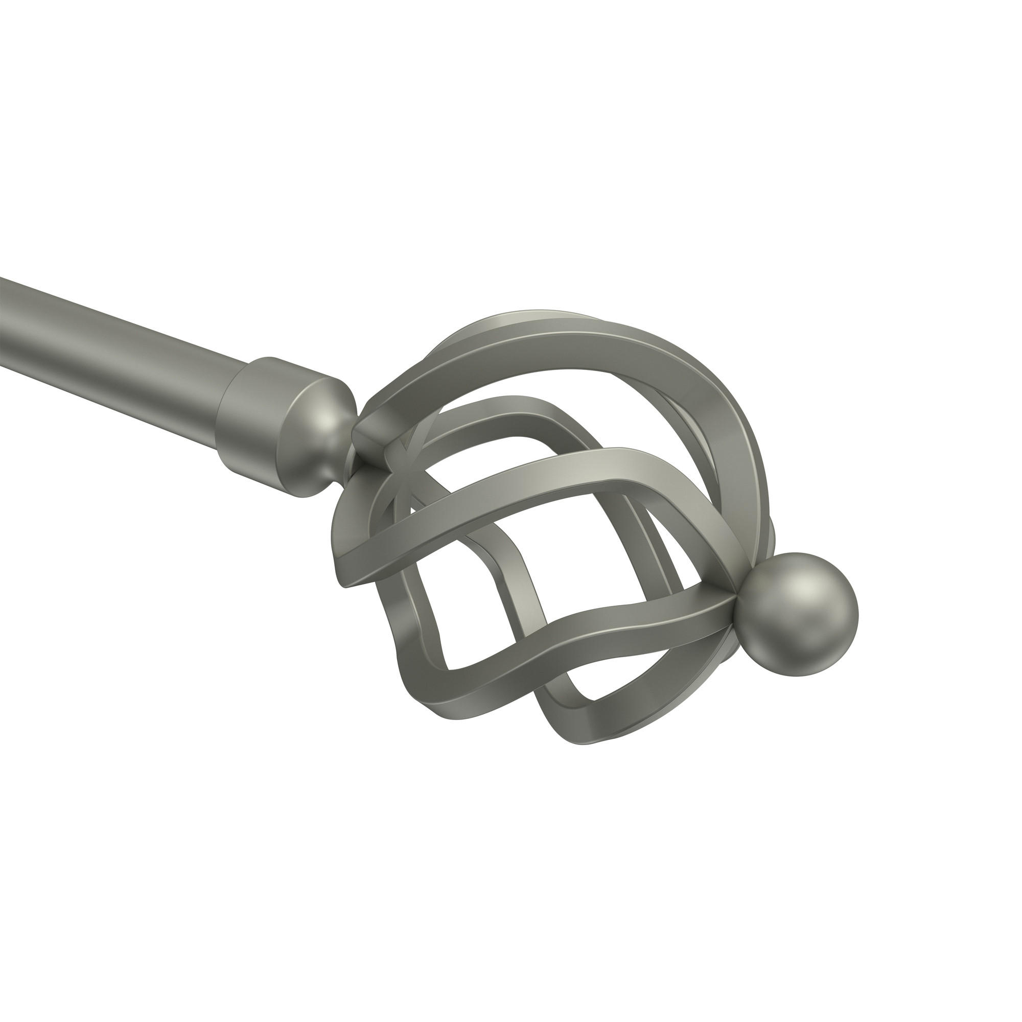 ENDSTÜCKE FÜR GARDINENSTANGEN 16 mm Ø, Paolo Chrom matt, Packung 2 Stück - Chromfarben/Nickelfarben, Metall (10.6/6.9/6.9cm) - INTERDECO