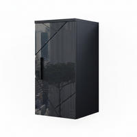 BADSCHRANK Irma Anthrazit Hochglanz 30 x 59 cm - Schwarz Hochglanz/Anthrazit, Holzwerkstoff (30/59/24cm) - Vicco