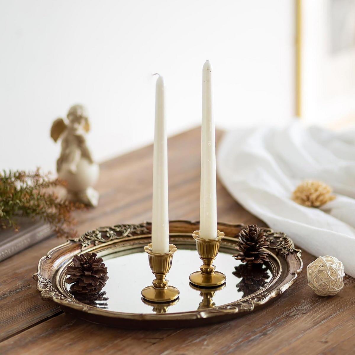 KERZENSTÄNDER 6er Set Messing antik - Goldfarben, Metall (10/10/15cm)