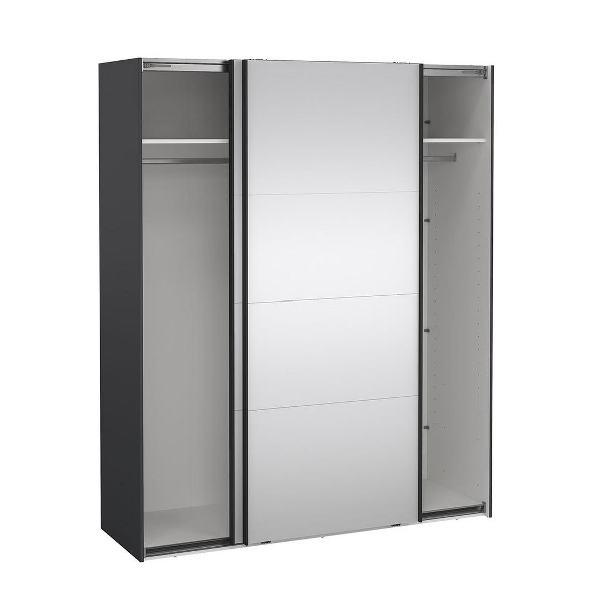 SCHIEBETÜRENSCHRANK, Catania, Grau, Holzwerkstoff, 179 x 67 x 221 cm - Grau, Holzwerkstoff (179/221/67cm) - ebuy24