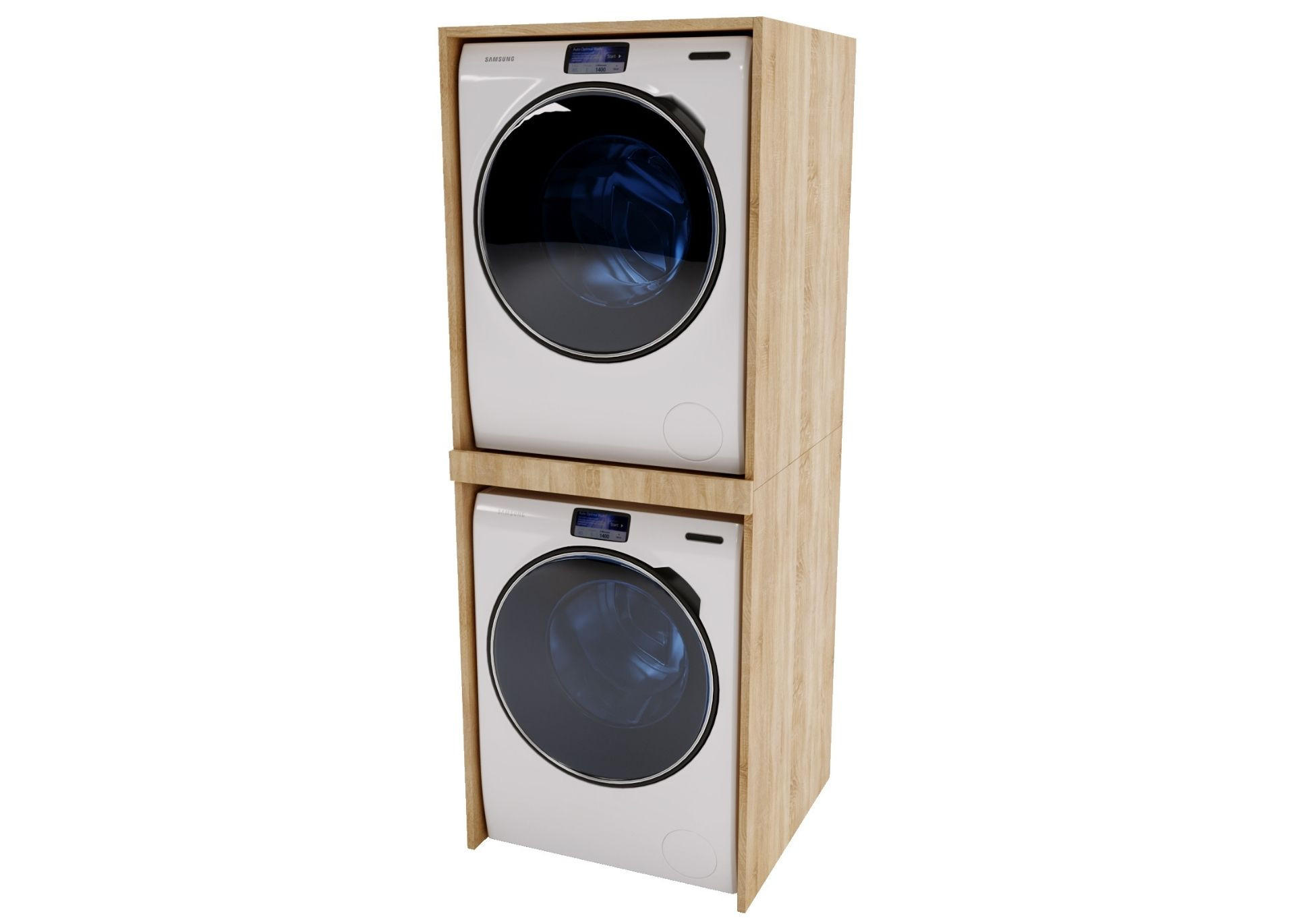 WASCHMASCHINENSCHRANK für Waschmaschine & Wäschetrockner Beige 66/180/51cm Bardolino 66x180x51cm - Beige, Holzwerkstoff (66/180/51cm) - CraftPAK