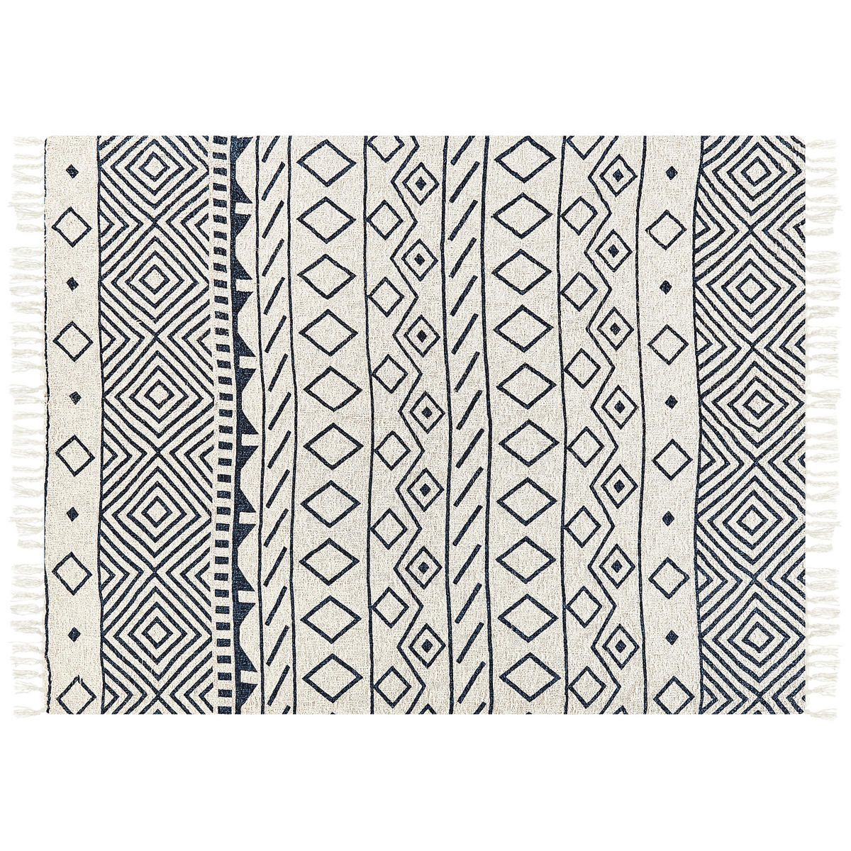PŘIKRÝVKA Bavlna 150/200 cm Béžová Najuy - modrá/světle modrá, textil (150/200cm) - Beliani