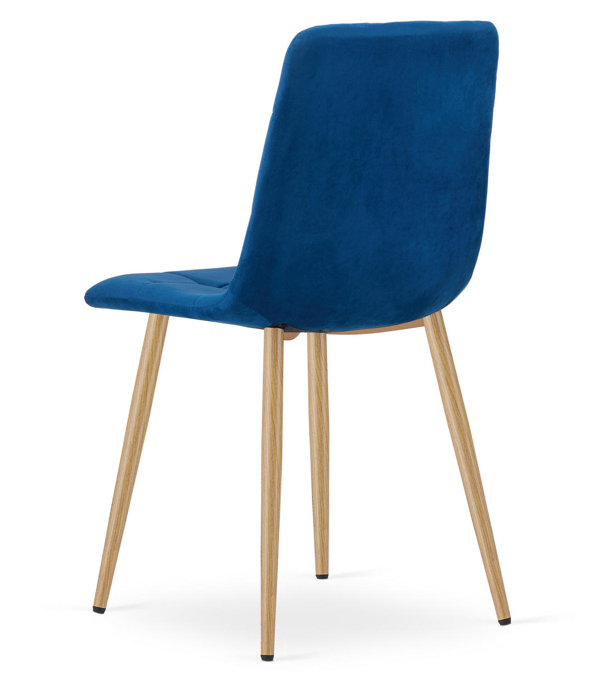 ESSZIMMERSTUHL 2-er Set PYRA marineblauer Sitz, Beine in Holzfarbe - Eichefarben/Dunkelblau, Textil (45/87/50.5cm) - Valora