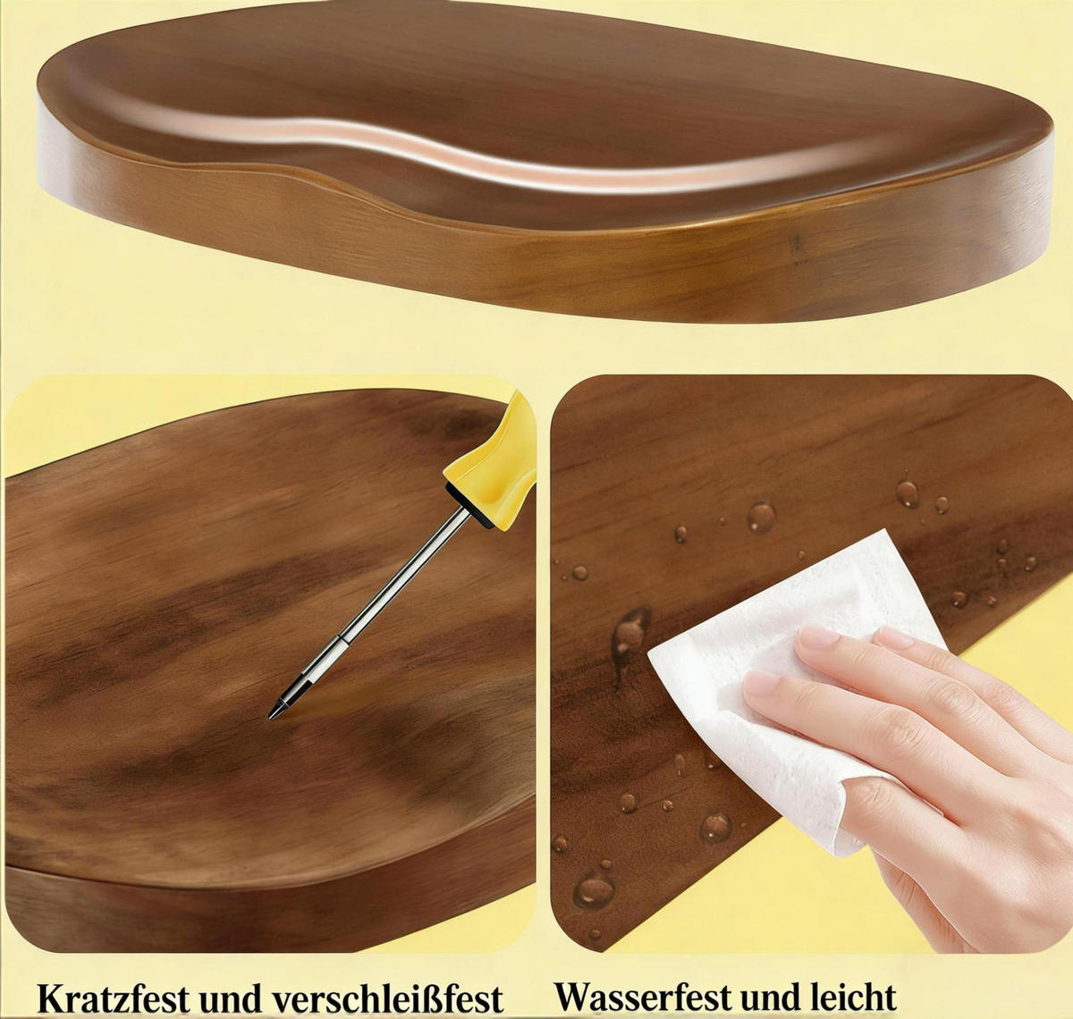 BARHOCKER drehbar höhenverstellbar 60-81 cm Massivholz Braun - Braun, Metall (31.5/81/41.5cm) - Meubliv