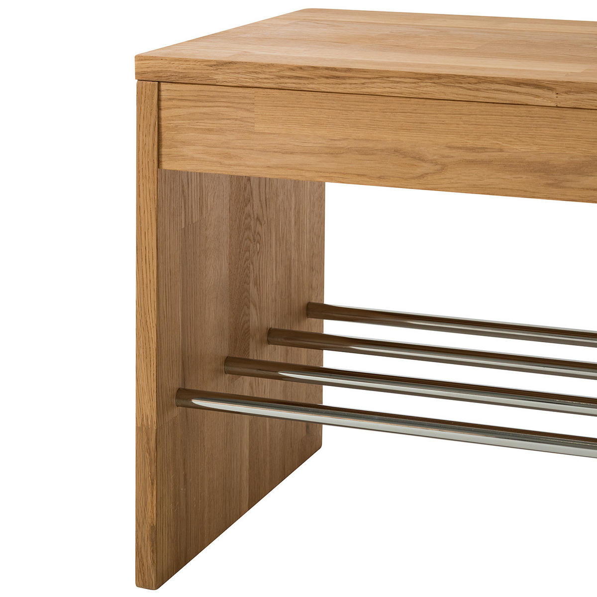 GARDEROBENBANK - Eiche massiv - Eichefarben, Holz (85/45/40cm) - home24