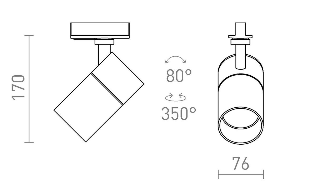 DECKENLEUCHTE WISH 20 DIMM Schwarz 20 W - Schwarz, Metall (139/75/17cm) - Rendl