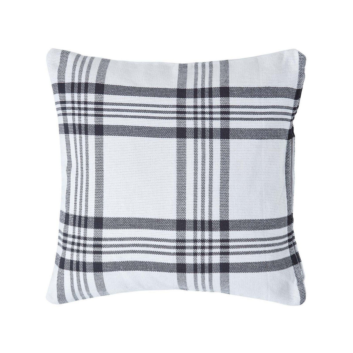 KISSENHÜLLE Schottenkaro 60/60 cm - Weiß, Textil (60/60cm) - Homescapes