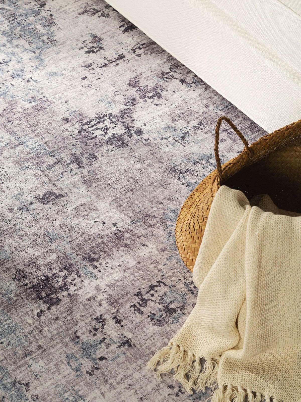 TEPPICH Laury waschbar Grau 160/230 cm - Grau, Kunststoff/Textil (160/1cm) - KUNSTLOFT