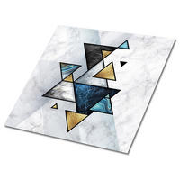 FLIESENAUFKLEBER 9 Stück 30x30 cm selbstklebend Abstrakte Marmordreiecke - Multicolor, Textil (30/1.6/30cm) - TULUP