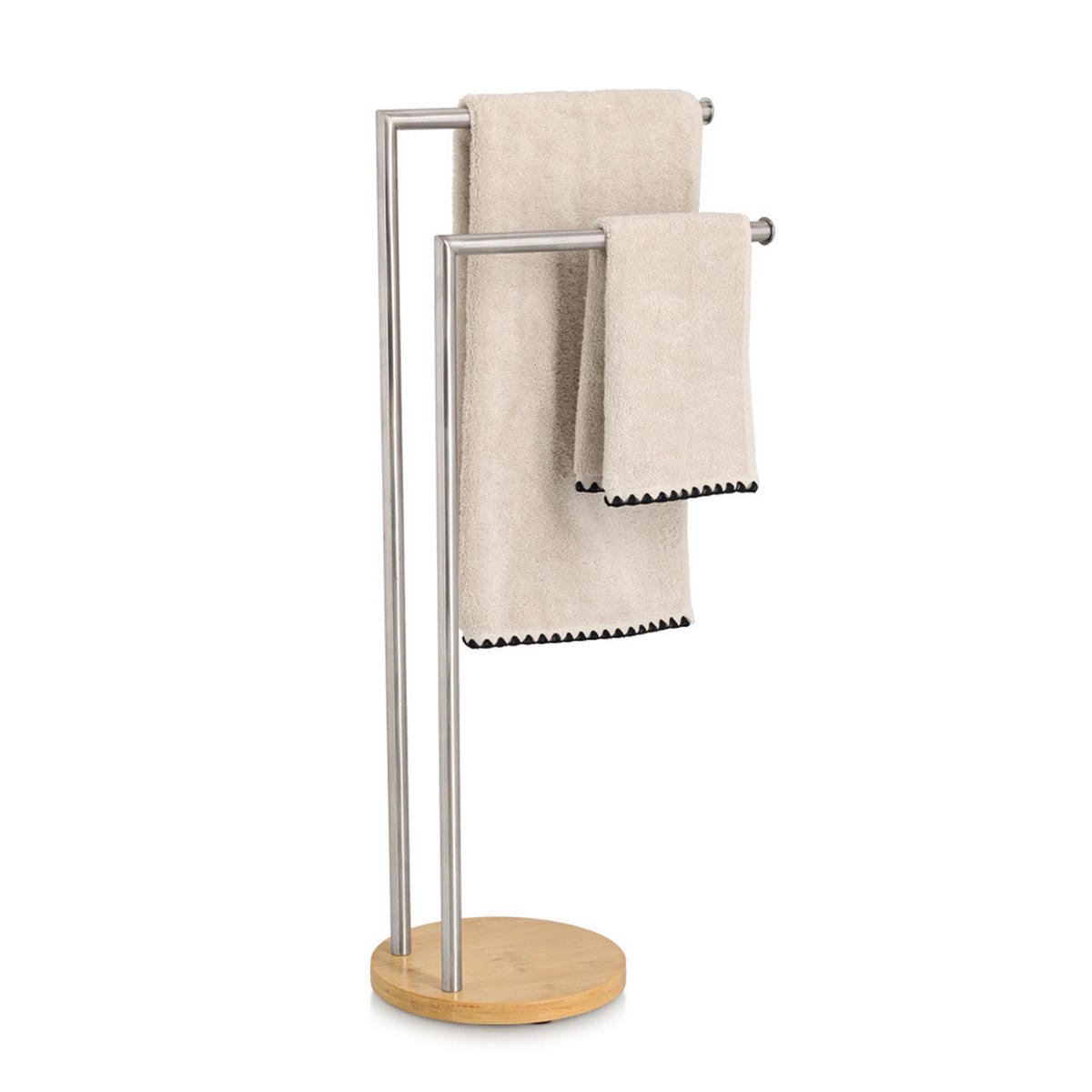 HANDTUCHSTÄNDER Bambus Edelstahl Orvo - Grau, Metall (36/81.5/24cm) - ZELLER